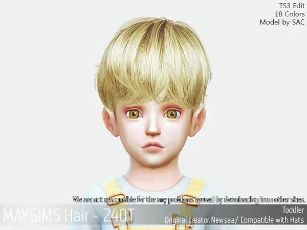 MAY Sims: May 240T hair retextured for Sims 4
