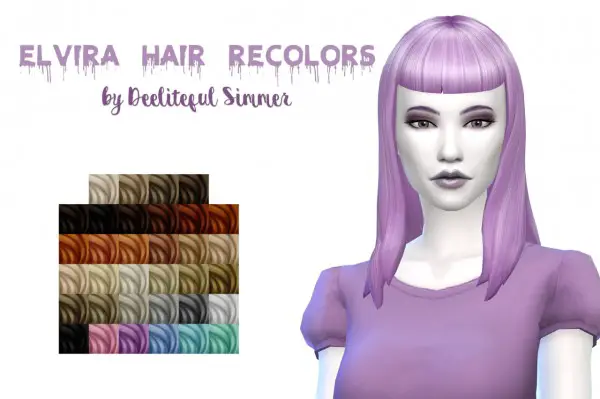 Deelitefulsimmer: Elvira hair recolor for Sims 4