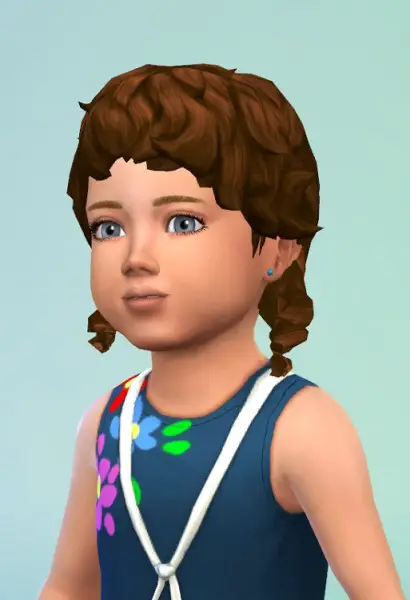 Birksches sims blog: Toddler Curl Pigtails hair for Sims 4