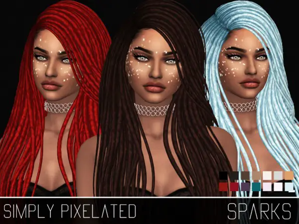 The Sims Resource: Nightcrawler`s Sparks hair retextured by SimplyPixelated for Sims 4