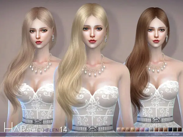 The Sims Resource: Helen n14 hair by S Club for Sims 4