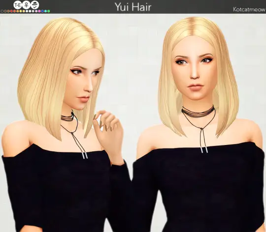 Kot Cat: Yui hair for Sims 4
