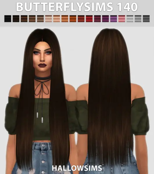 Sims 4 Hairs ~ Hallow Sims: Butterfly`s 140 hair retextured