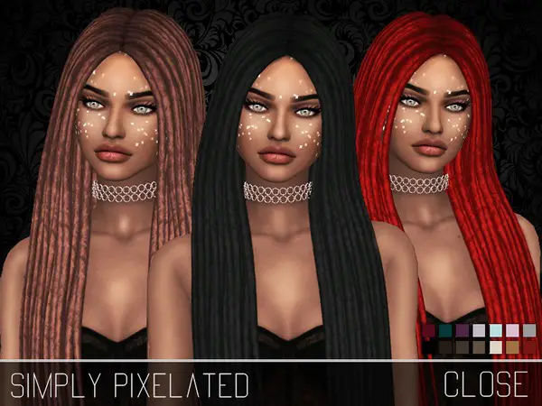 The Sims Resource: Nightcrawler`s Close hair retextured by SimplyPixelated for Sims 4
