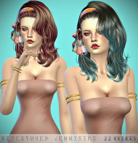 Jenni Sims: Newsea`s LongLoveLetter hair retextured for Sims 4