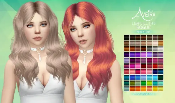 Aveira Sims 4: Leahlillith’s Rogue hair retextured for Sims 4
