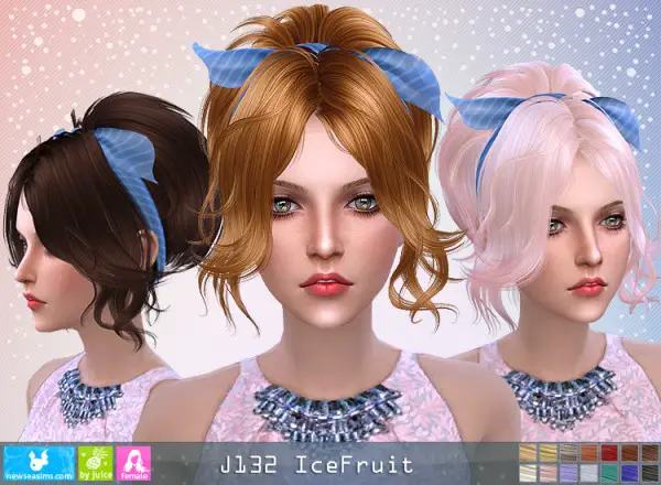NewSea: J132 Ice fruit hair for Sims 4