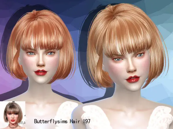 Butterflysims: Hair 197 by YOYO for Sims 4