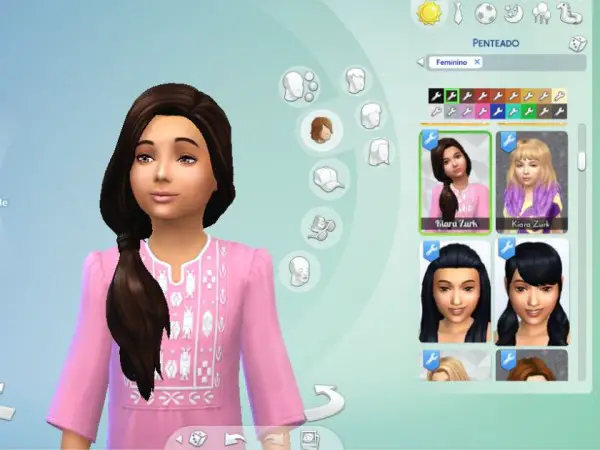 Mystufforigin: Side Pony Hairstyle for Girls for Sims 4