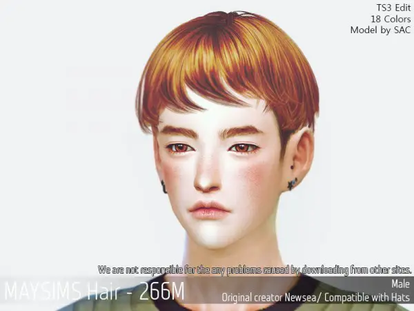 MAY Sims: May 266M hair retextured for Sims 4