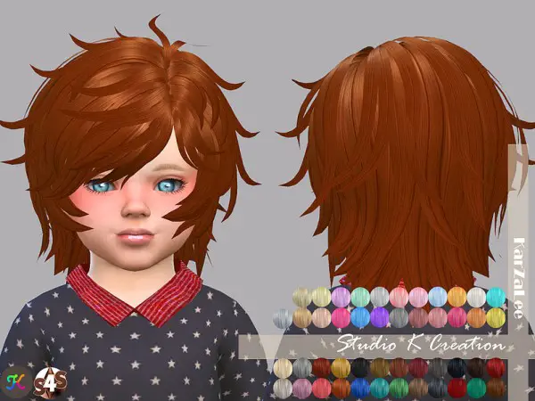 Studio K Creation: Animate hair 42 REIJI toddler version for Sims 4