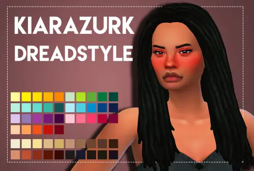 Weepingsimmer: Kiarazurk’s Dread Style hai recolored for Sims 4