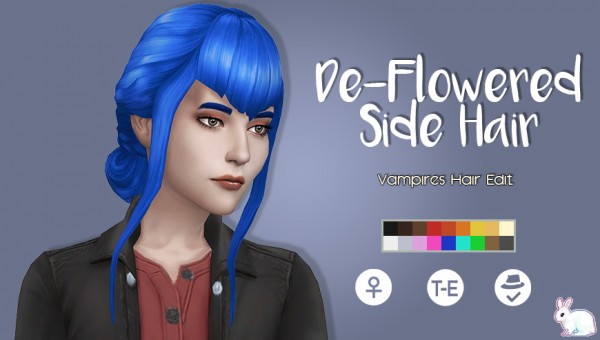 Miss Bunny Gummy: De Flowered Side Hair for Sims 4