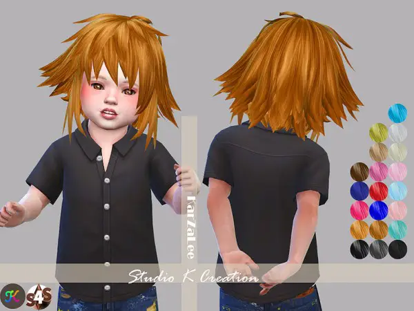 Studio K Creation: Animate hair 12   Hitomi toddler for Sims 4
