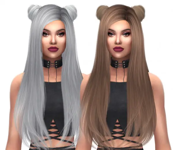 Kenzar Sims: Sclub Lucy  buns hair natural recolor for Sims 4