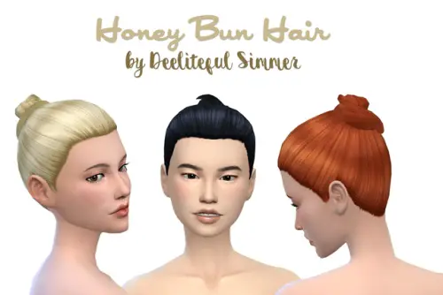 Deelitefulsimmer: Honey Bun hair for Sims 4