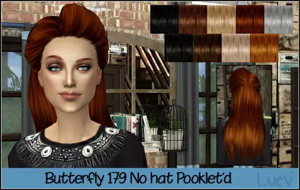 Mertiuza: Butterffly`s 179 hair retextured for Sims 4