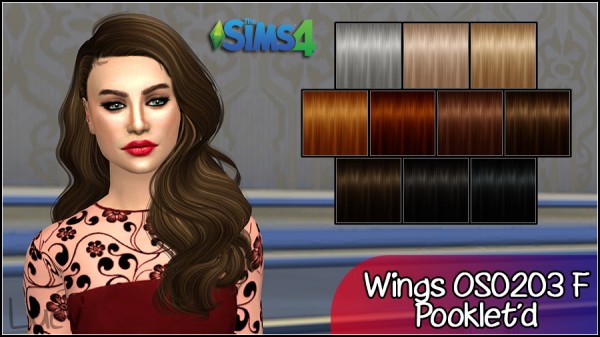 Mertiuza: Wings OS0203 hair retextured for Sims 4