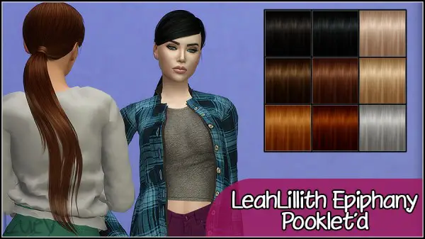 Mertiuza: LeahLillith`s Epiphanie hair retextured for Sims 4