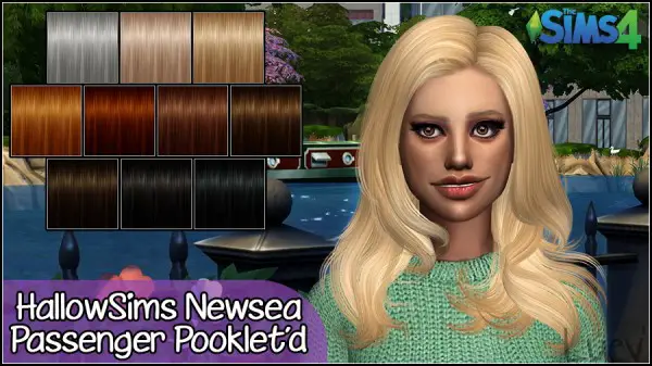 Mertiuza: Newsea`s Passenger hair retextured for Sims 4