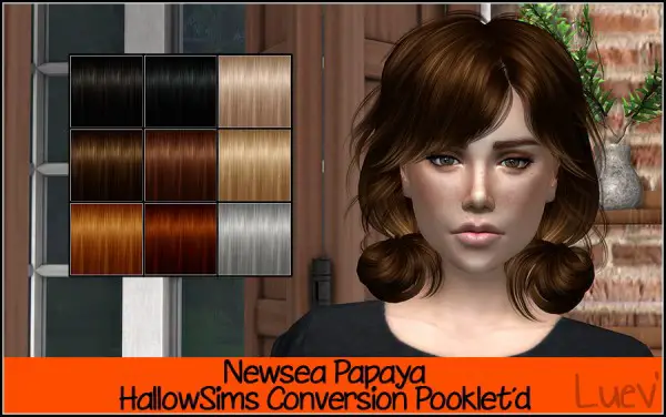 Mertiuza: Newsea`s Papaya hair retextured for Sims 4