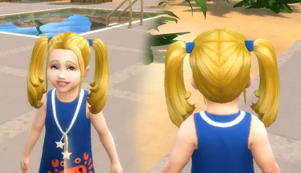 Mystufforigin: Harley Quinn Hairs for Toddlers for Sims 4