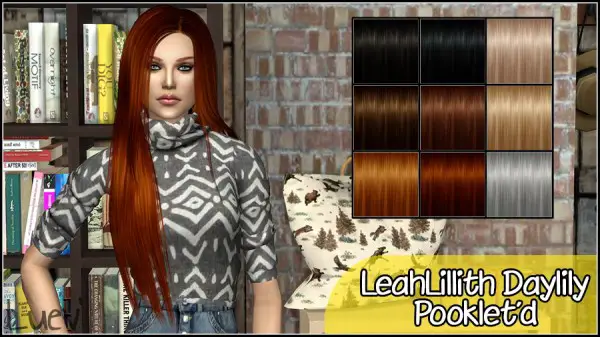 Mertiuza: LeahLillith`s Daylily hair retextured for Sims 4
