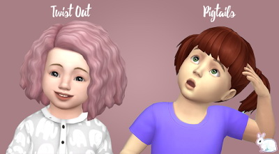Miss Bunny Gummy: Toddlers Hair Recolored for Sims 4