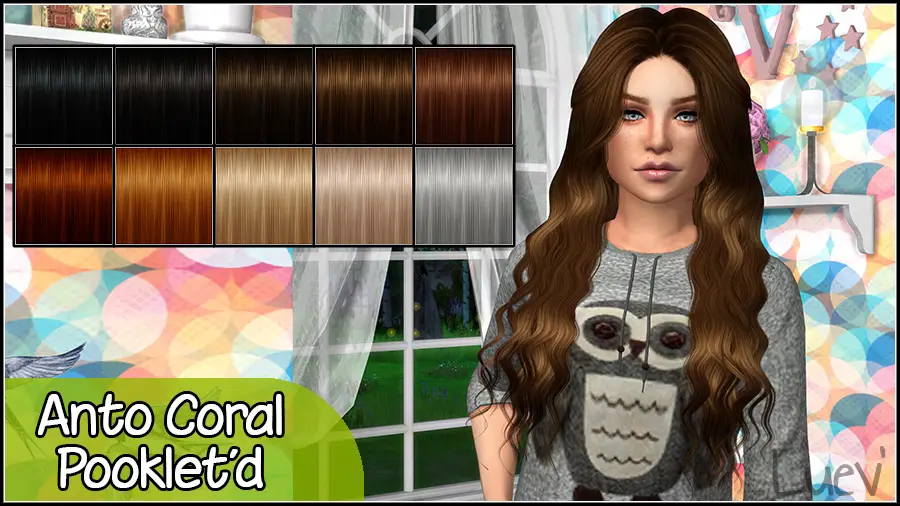 Mertiuza Anto`s Coral Hair Retextured Sims 4 Hairs