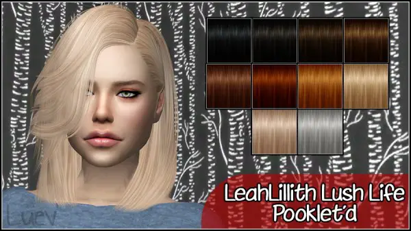 Mertiuza: LeahLillith`s Lush Life hair retextured for Sims 4