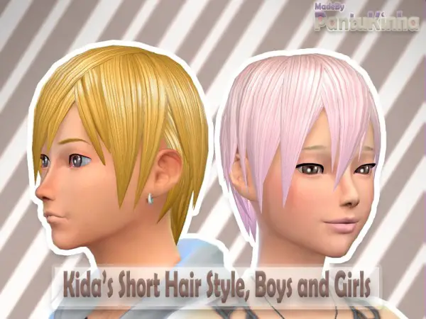 The Sims Resource: Kidas Short Hair By PantuKinha for Sims 4