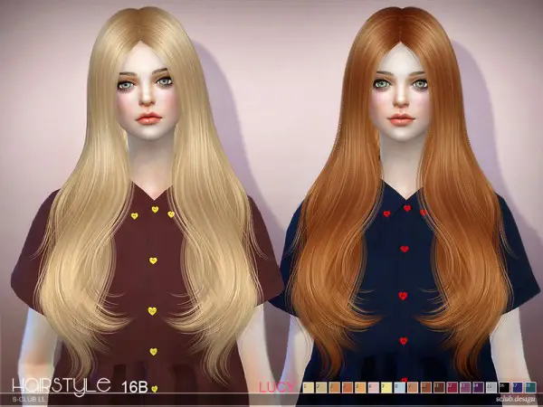 The Sims Resource: Lucy n16B hair by S club for Sims 4