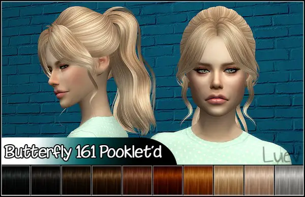 Mertiuza: Butterffly`s 161 hair retextured for Sims 4