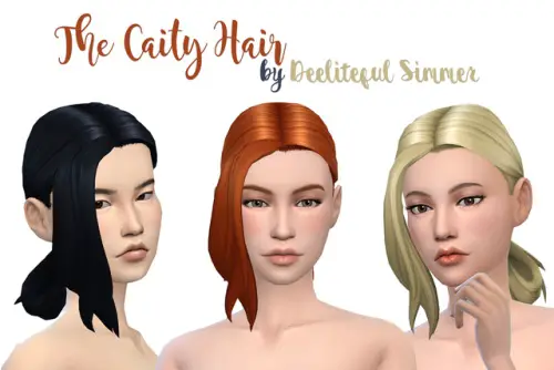 Deelitefulsimmer: The Caity hair rerextured for Sims 4