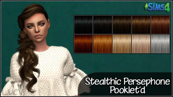 Mertiuza: Stealthic`s Persephone hair retextured for Sims 4