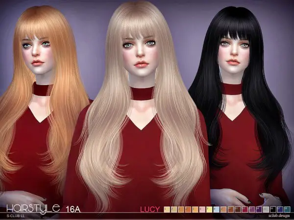 The Sims Resource: Lucy n16A hair by S Club for Sims 4