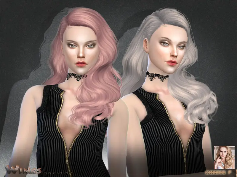 The Sims Resource: Hair OS0203 F by Wings Sims - Sims 4 Hairs.