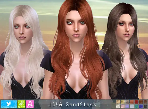 NewSea: J148 Sand Glass hair for Sims 4