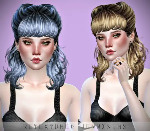 Jenni Sims: Newsea`s Hedonism and Roll Cake hairs retextures for Sims 4