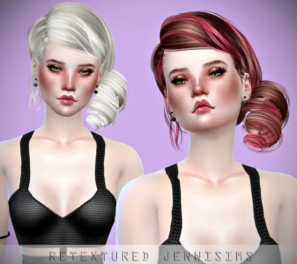 Jenni Sims: Newsea`s Hedonism and Roll Cake hairs retextures for Sims 4