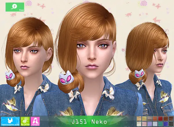 NewSea: J151 Neko hair for Sims 4