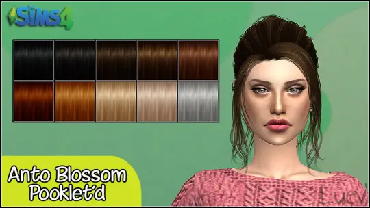 Mertiuza: Anto`s Blossom hair retextured for Sims 4