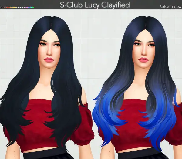 Kot Cat: S Club`s Lucy Hair Clayified for Sims 4