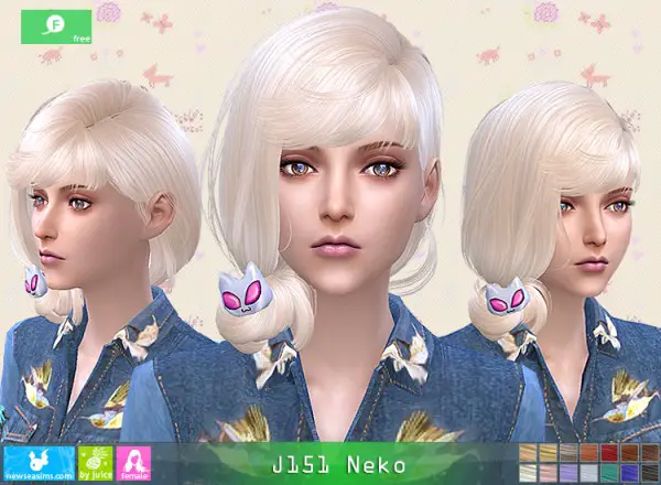 NewSea: J151 Neko hair for Sims 4