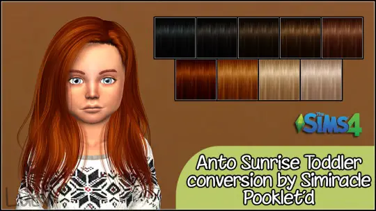 Mertiuza: Anto`s Sunrise hair retextured for Sims 4