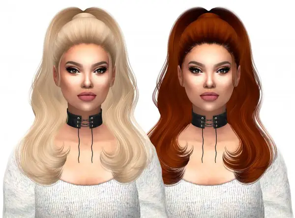 Kenzar Sims: Sclub`s Ariana hair retextured for Sims 4