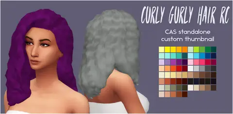 Simsworkshop: Curly Gurly Hair recolored by Sympxls for Sims 4