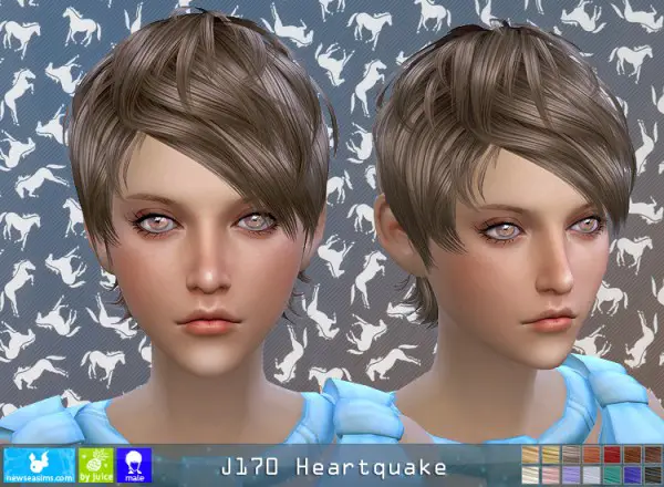 NewSea: J170 Heartquake hair for her for Sims 4