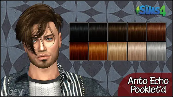 Mertiuza: Anto`s Echo hair retextured for Sims 4