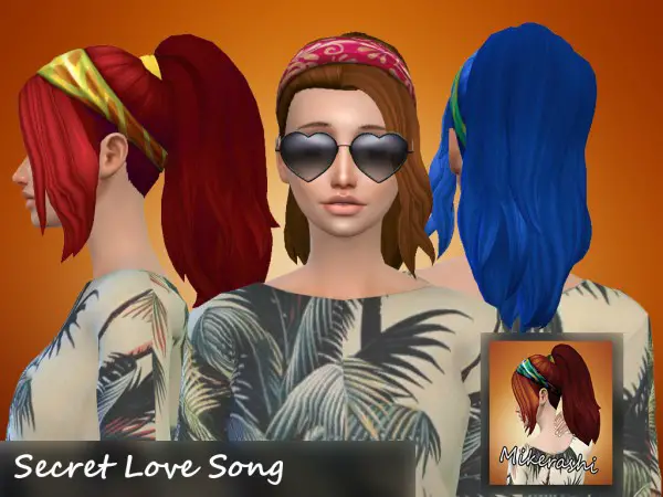 Mikerashi: Secret Love Song Hair for Sims 4